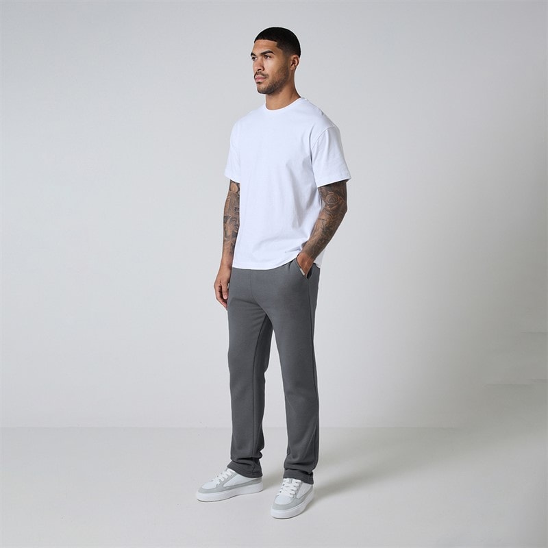 Closure London Mens Relaxed Open Hem Joggers Charcoal - Image 2