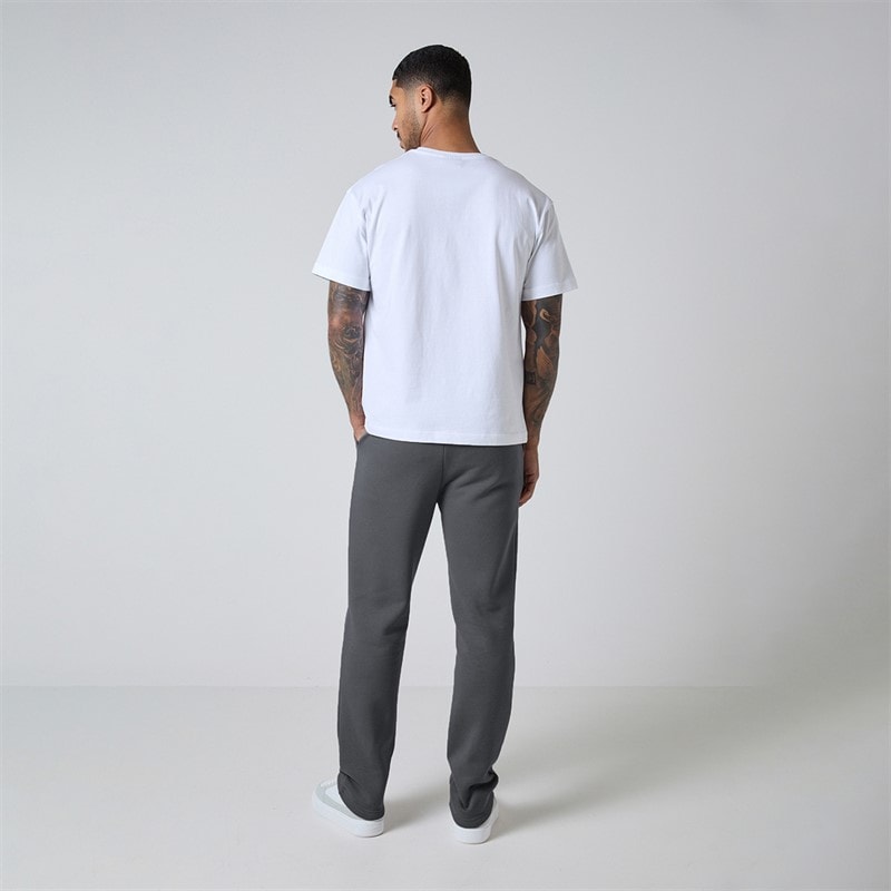 Closure London Mens Relaxed Open Hem Joggers Charcoal - Image 3