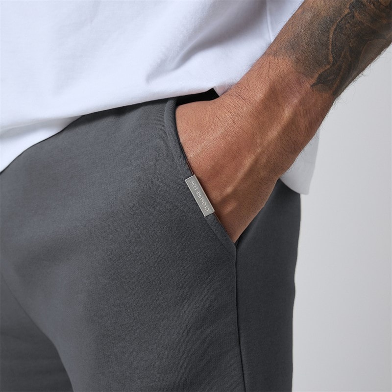 Closure London Mens Relaxed Open Hem Joggers Charcoal - Image 4
