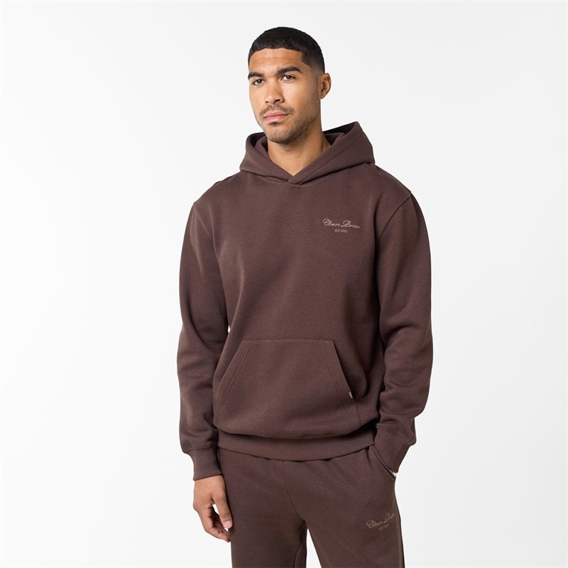 Closure London Mens Open Hem Tonal Signature Tracksuit Coffee - Image 5