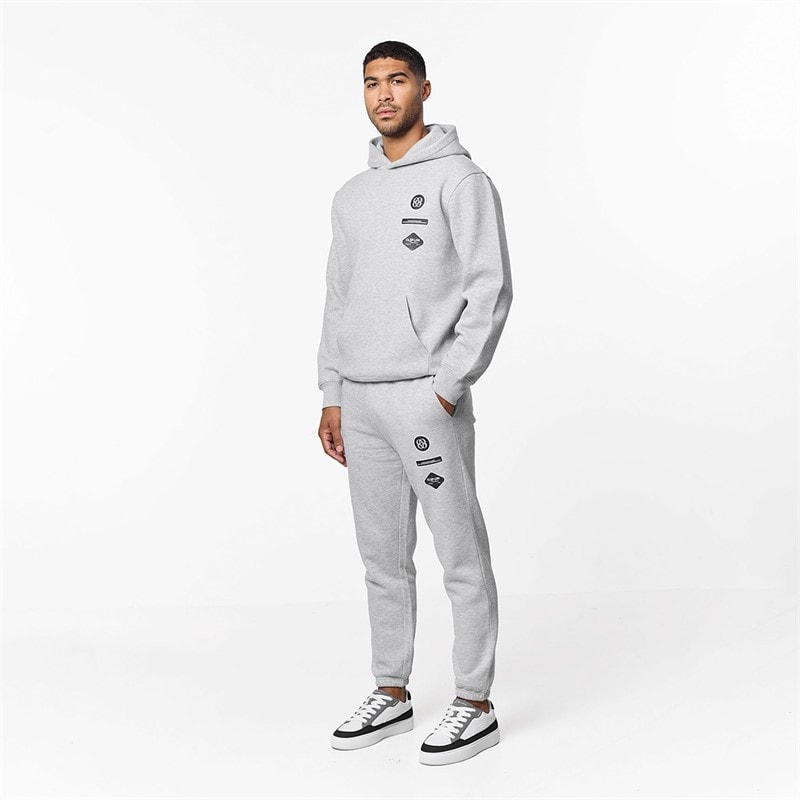 Closure London Mens Badge Tracksuit Light Marl - Image 1