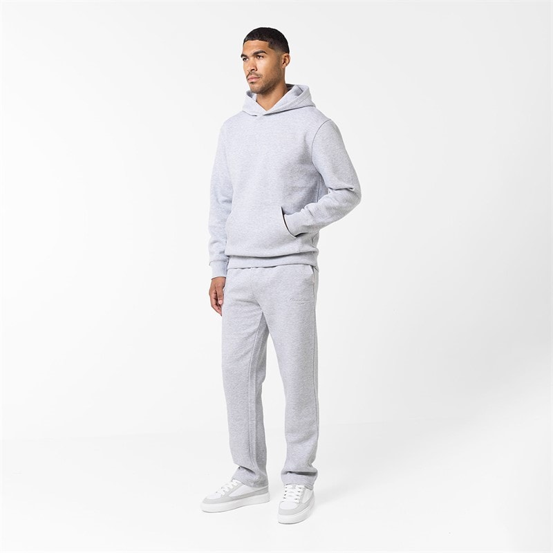 Closure London Mens Open Hem Tonal Signature Tracksuit Light Marl - Image 1