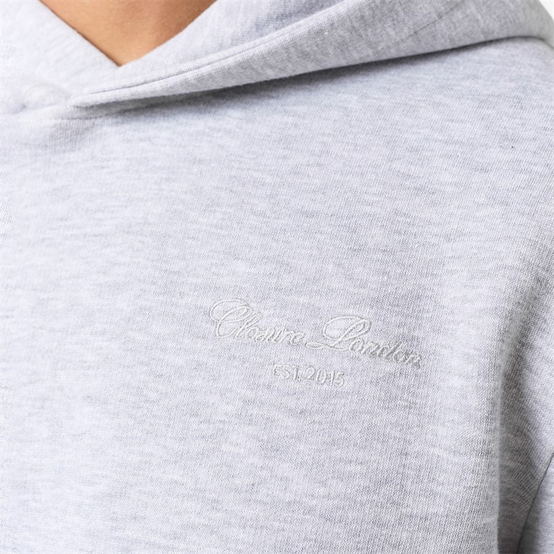 Closure London Mens Open Hem Tonal Signature Tracksuit Light Marl - Image 4