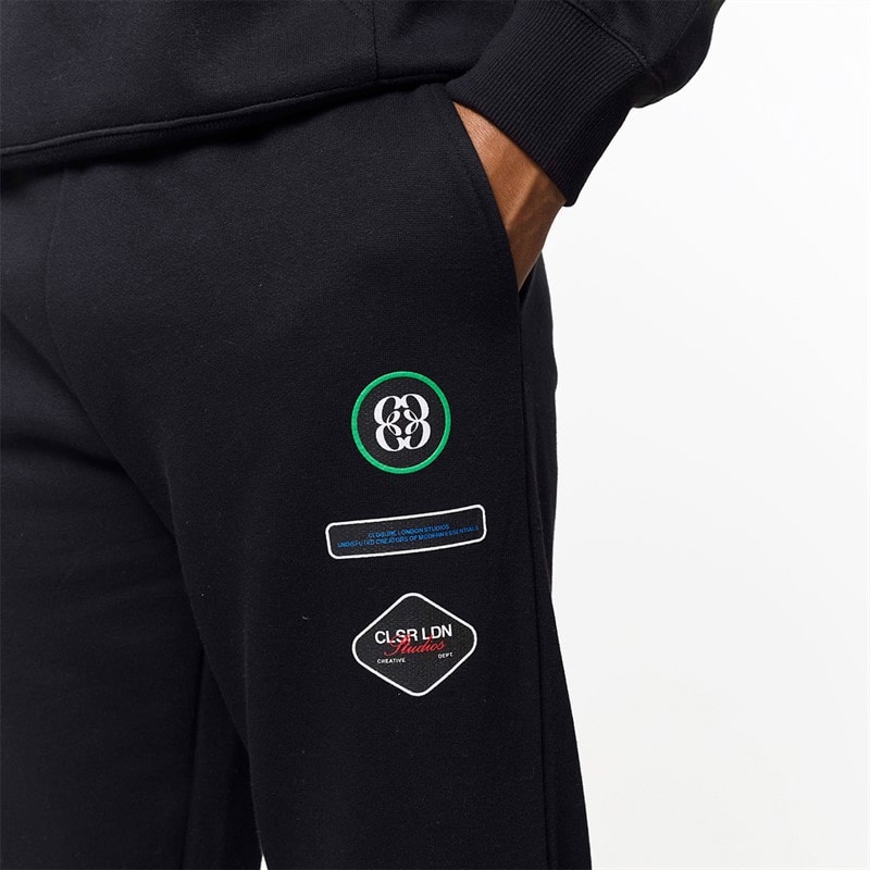 Closure London Mens Badge Tracksuit Black - Image 5