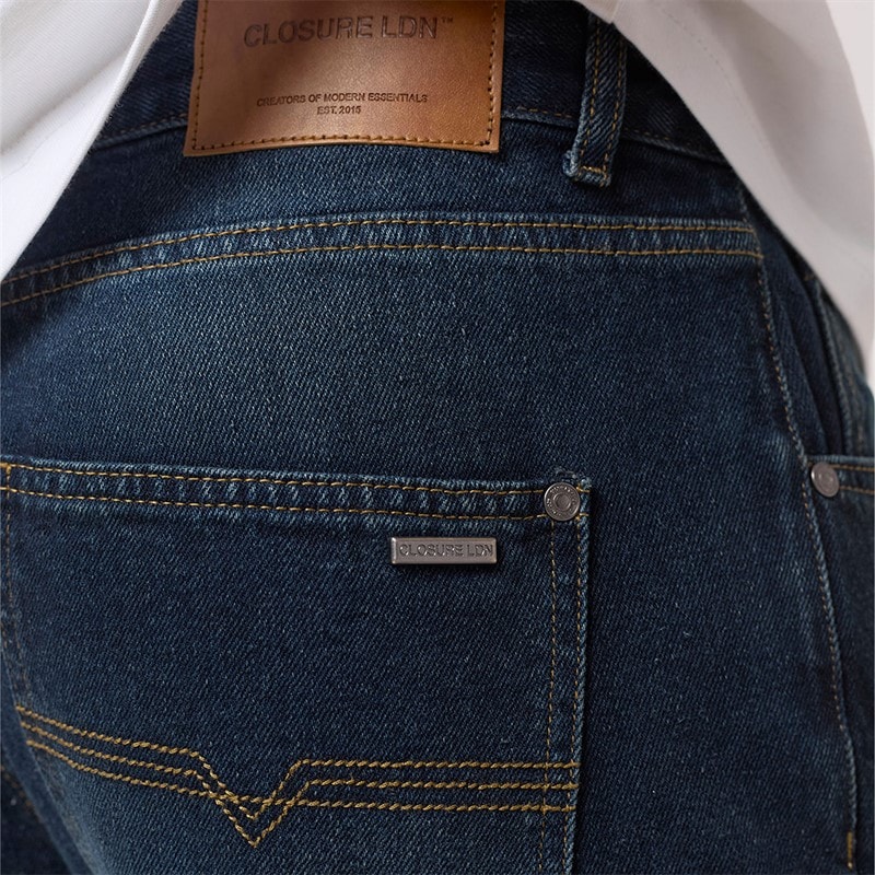 Closure London Mens Loose Fit Jeans Dark Blue - Image 5