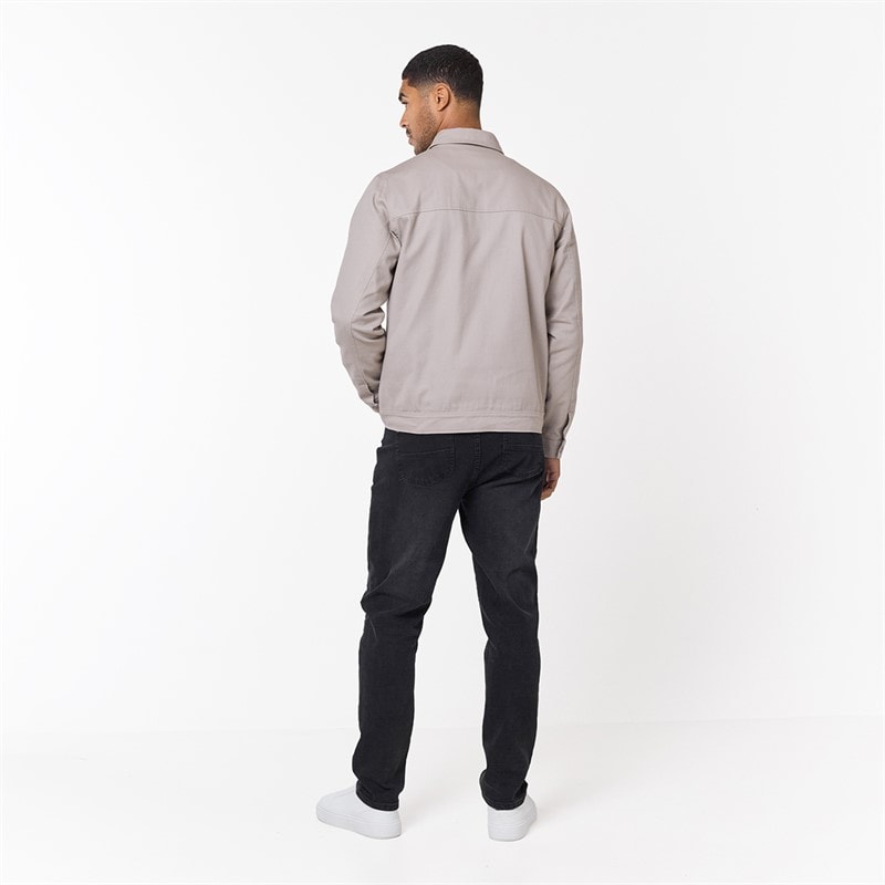 Closure London Mens Twill Zip Up Jacket Stone - Image 3