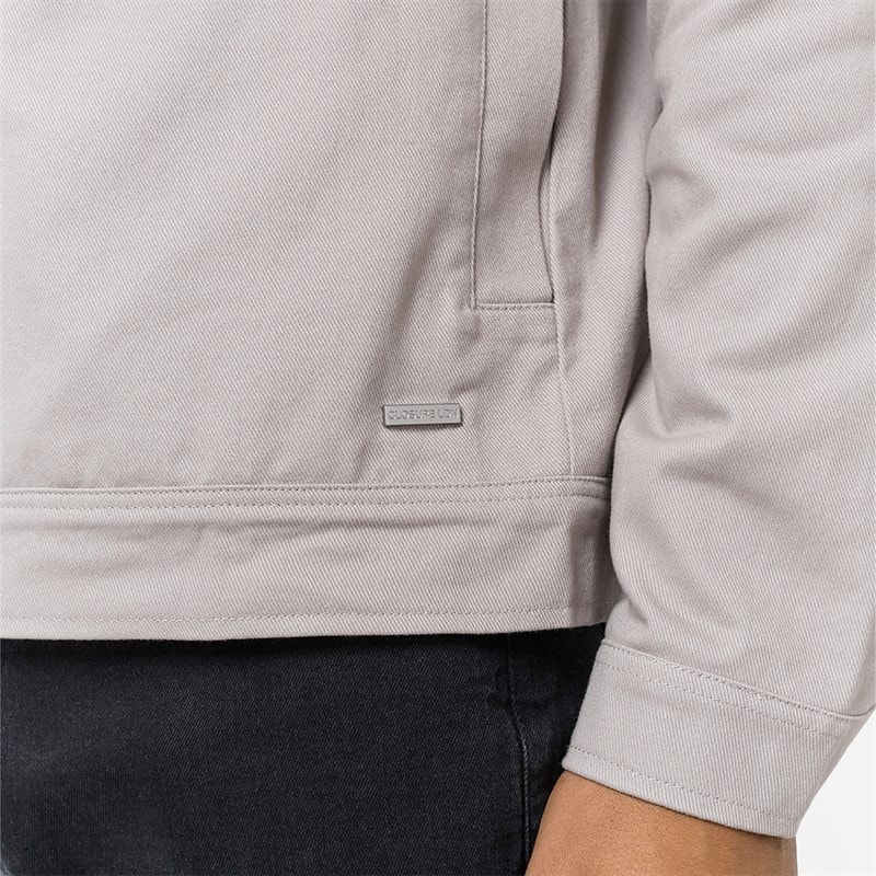 Closure London Mens Twill Zip Up Jacket Stone - Image 5
