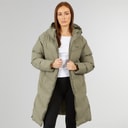 Closure London Womens Longline Split Hem Puffer Coat Olive