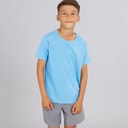 Closure London Boys Training Poly T-Shirt And Shorts Set Azure Blue/Mid Grey