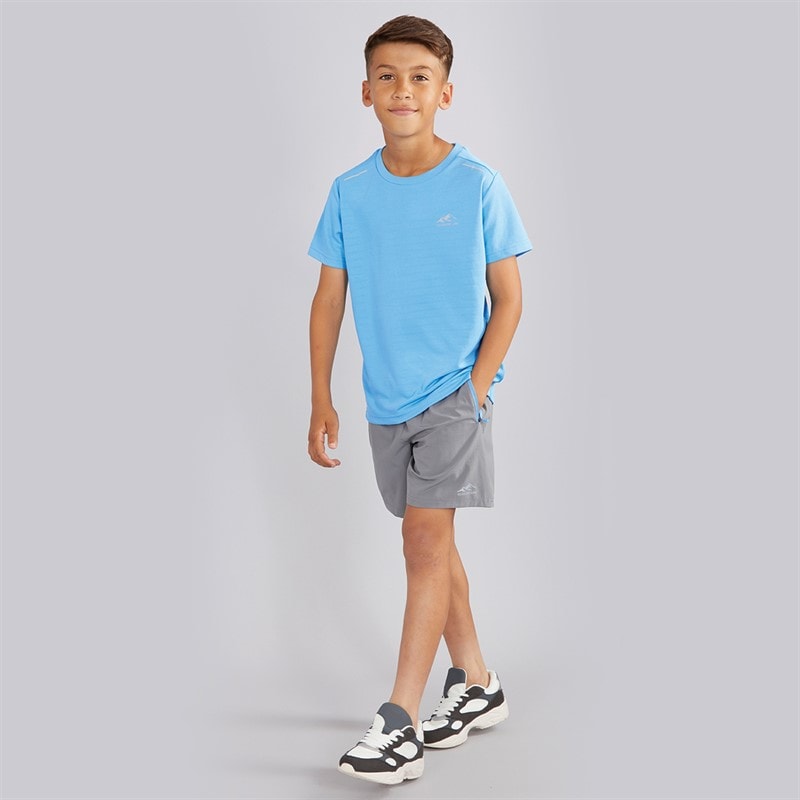Closure London Boys Training Poly T-Shirt And Shorts Set Azure Blue/Mid Grey - Image 3