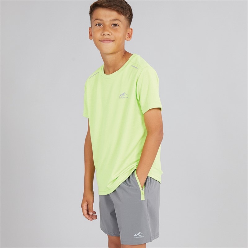 Closure London Boys Training Poly T-Shirt And Shorts Set Bright Matcha/Mid Grey - Image 1