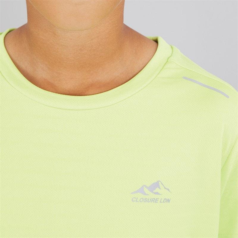 Closure London Boys Training Poly T-Shirt And Shorts Set Bright Matcha/Mid Grey - Image 3