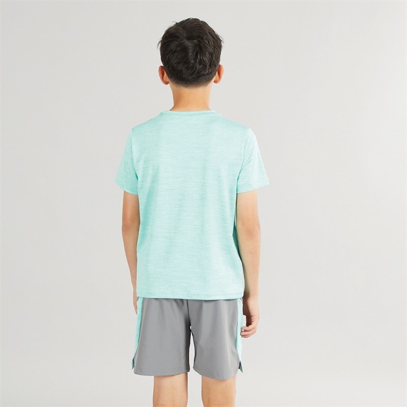 Closure London Boys Space Dye T-Shirt And Shorts Training Set Aqua/Mid Grey - Image 2