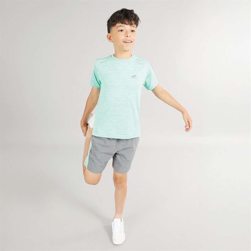 Closure London Boys Space Dye T-Shirt And Shorts Training Set Aqua/Mid Grey - Image 3