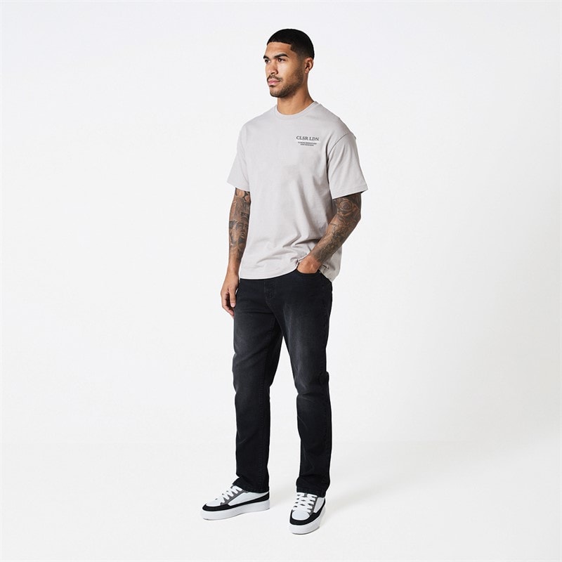 Closure London Mens Crafted Luxury Relaxed T-Shirt Stone - Image 3