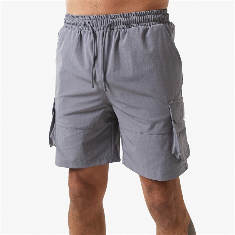 Closure London Mens Tech Stretch Poly Utility Shorts Charcoal - Image 3