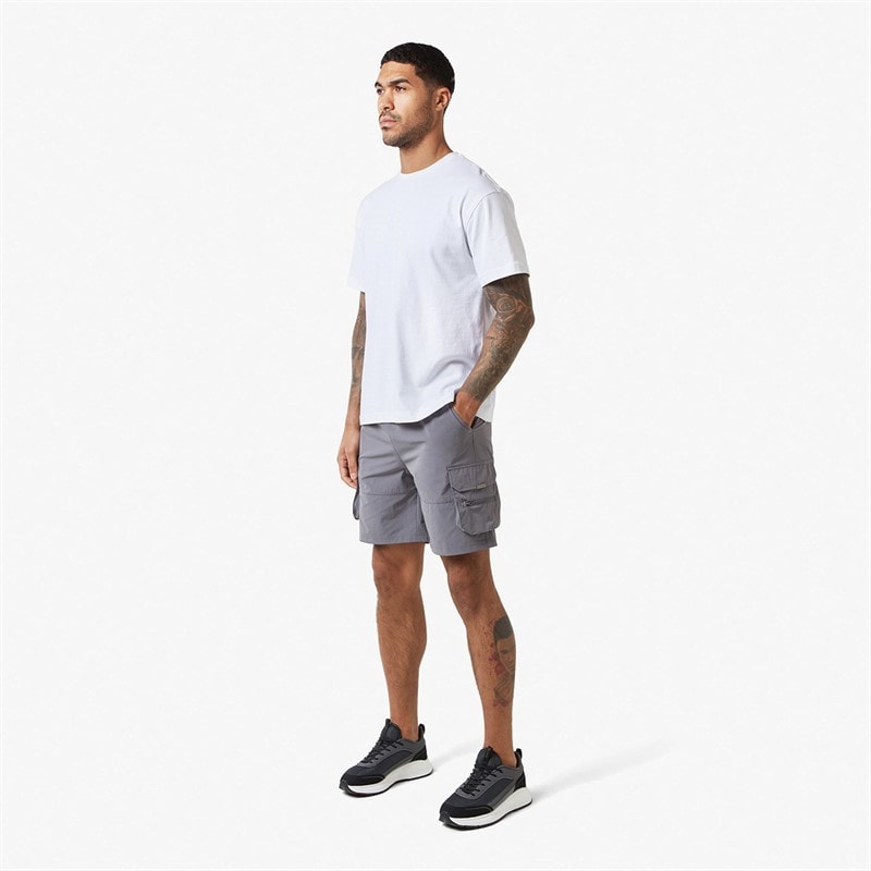 Closure London Mens Tech Stretch Poly Utility Shorts Charcoal - Image 4