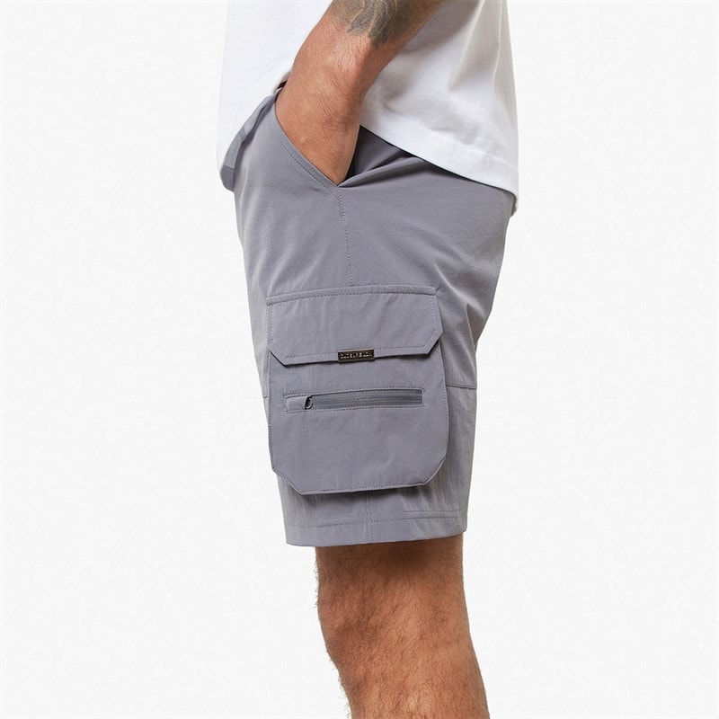 Closure London Mens Tech Stretch Poly Utility Shorts Charcoal - Image 5