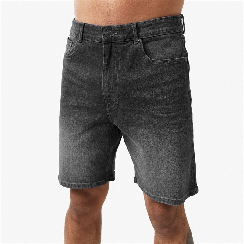 Closure London Mens Relaxed Fit Denim Shorts Grey - Image 1