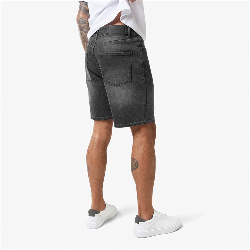 Closure London Mens Relaxed Fit Denim Shorts Grey - Image 2