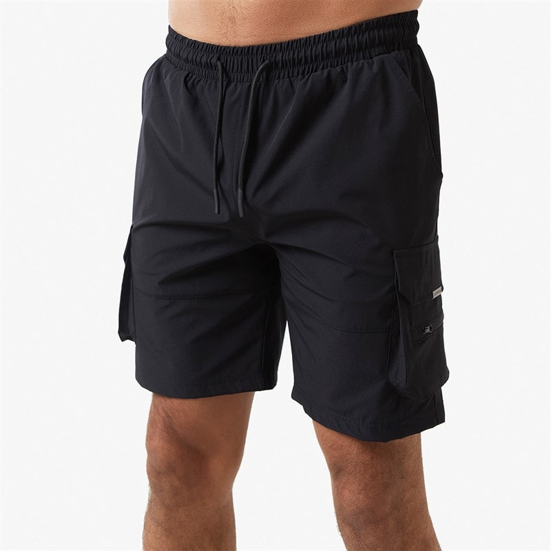 Closure London Mens Tech Stretch Poly Utility Shorts Black - Image 3