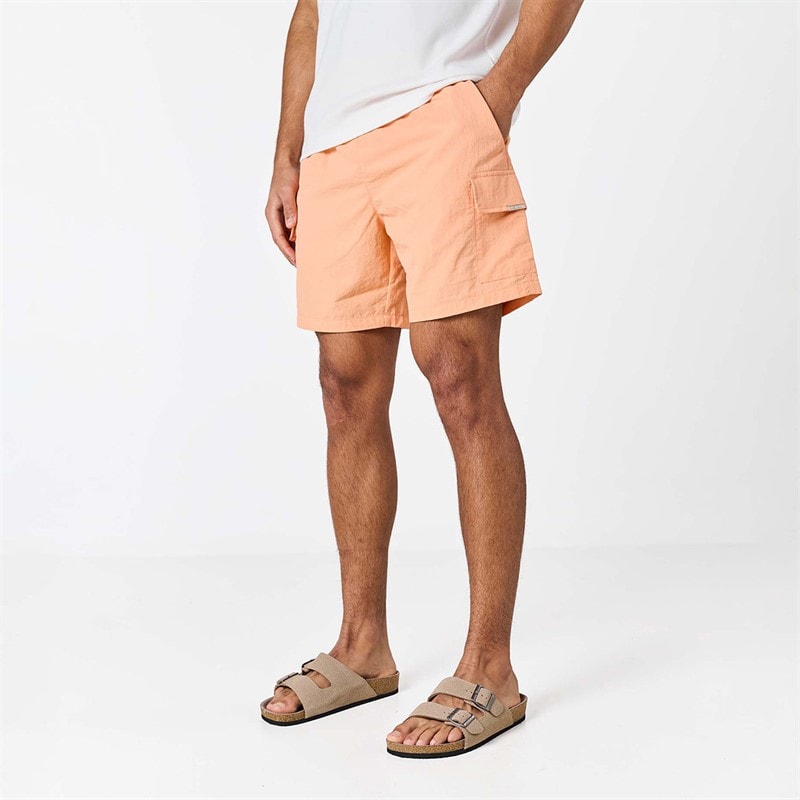 Closure London Mens Cargo Swim Shorts Peach 236