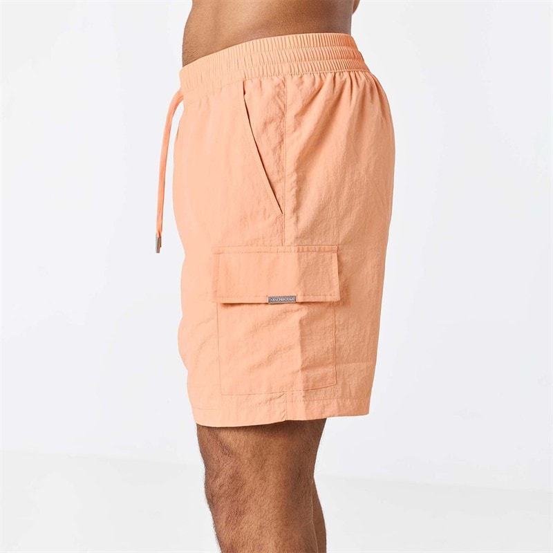 Closure London Mens Cargo Swim Shorts Peach 236 - Image 2