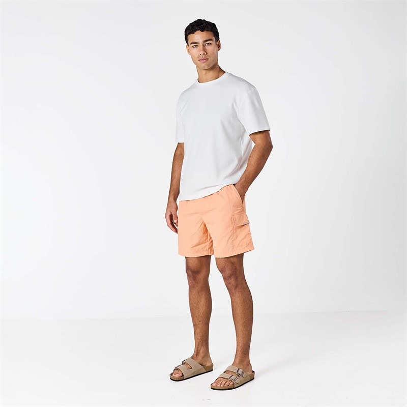 Closure London Mens Cargo Swim Shorts Peach 236 - Image 3