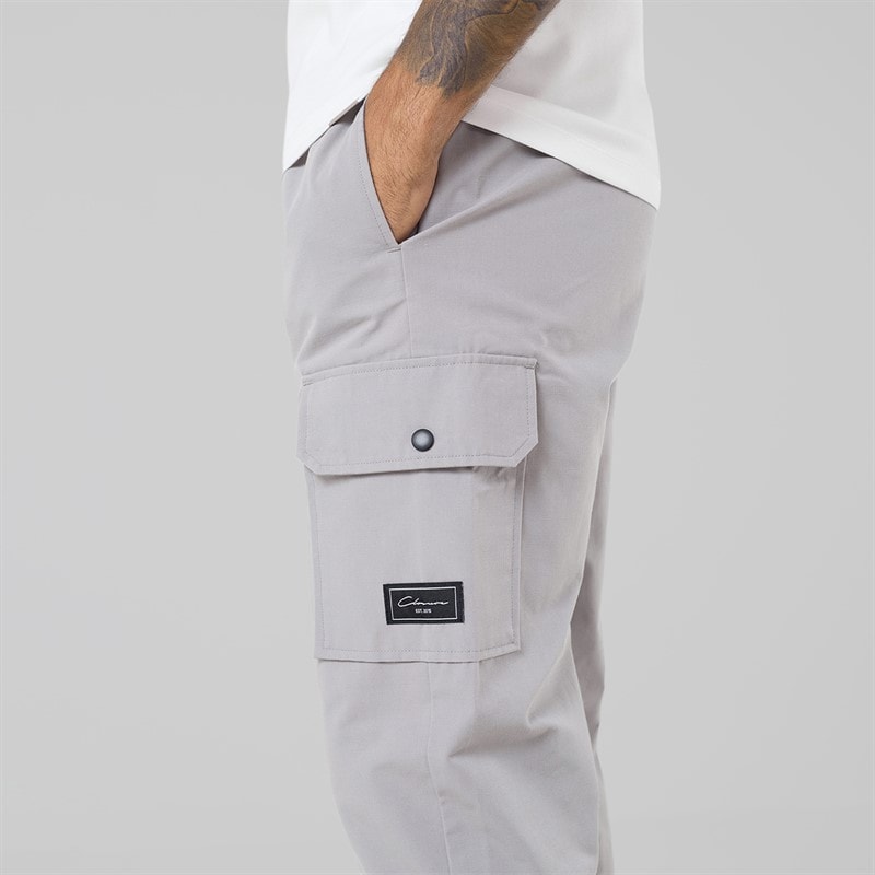 Closure London Mens Utility Cargo Pants Ice Grey - Image 3