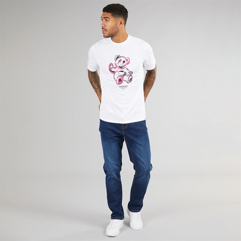 Closure London Mens Pop Art Teddy T-Shirt White - Image 3