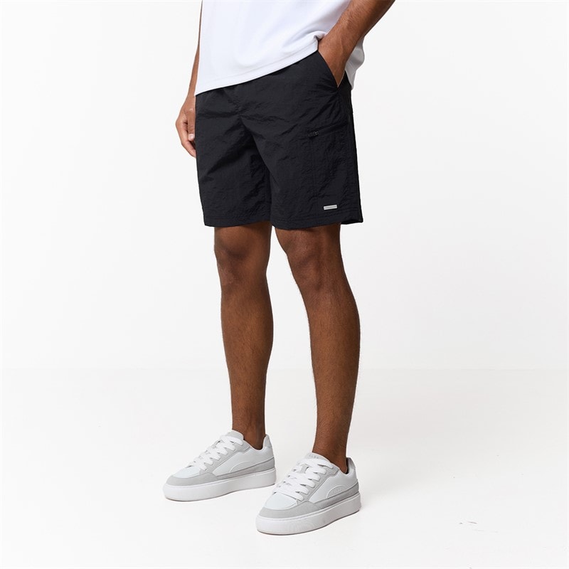 Closure London Mens Zip Tech Pocket Shorts Black - Image 1