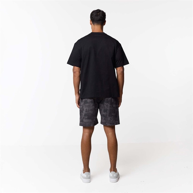 Closure London Mens Ripstop Camo Utility Cargo Shorts Black Camo - Image 3