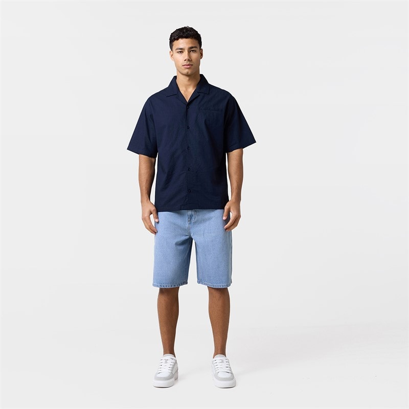 Closure London Mens Linen Shirt Navy - Image 2