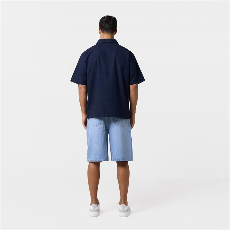Closure London Mens Linen Shirt Navy - Image 3