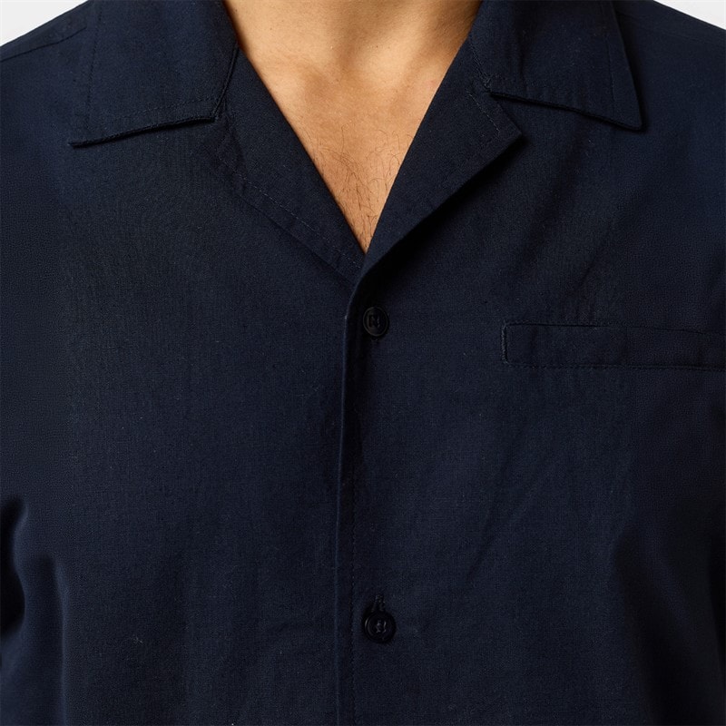 Closure London Mens Linen Shirt Navy - Image 4