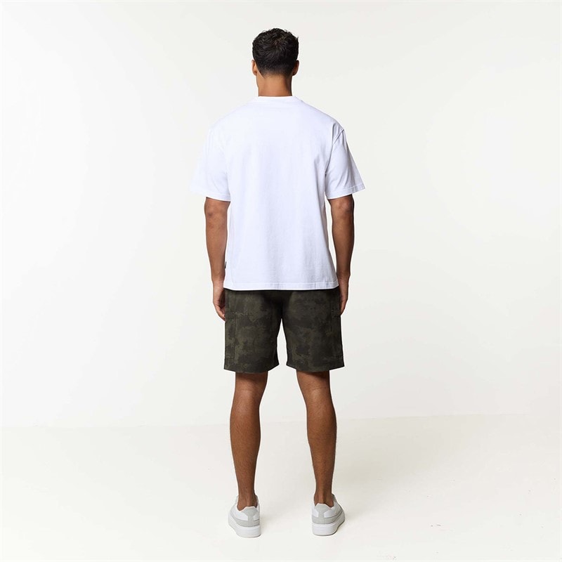 Closure London Mens Ripstop Camo Utility Cargo Shorts Khaki Camo - Image 3
