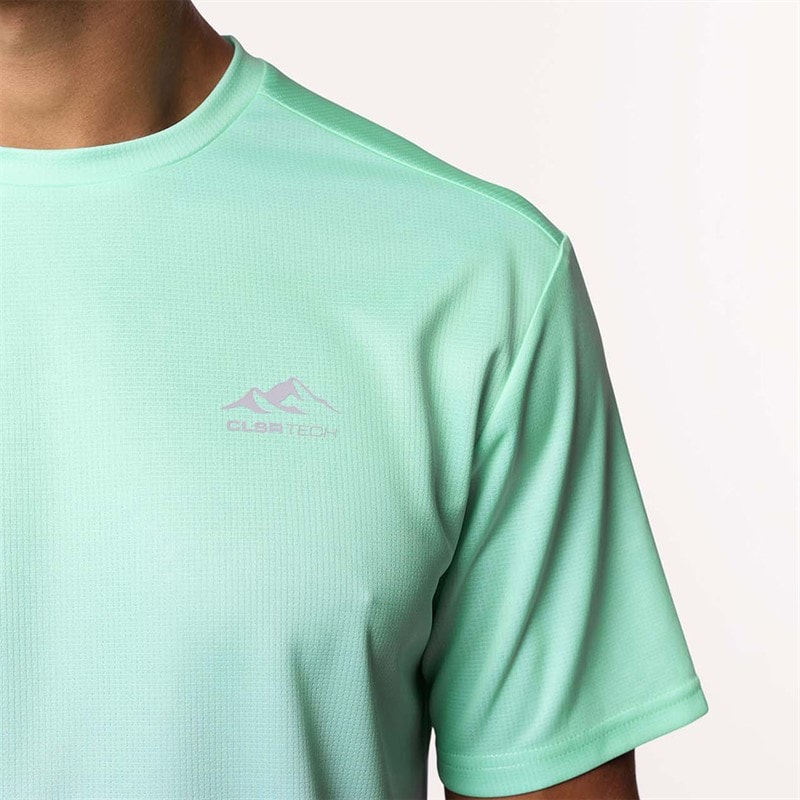 Closure London Mens Ombre Poly T-Shirt Mint/Ice Grey - Image 4