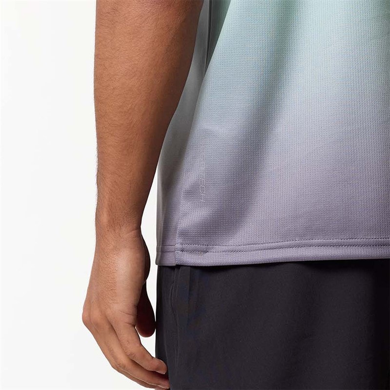 Closure London Mens Ombre Poly T-Shirt Mint/Ice Grey - Image 5