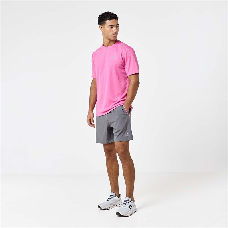 Closure London Mens T-Shirt And Shorts Set Pink/Charcoal - Image 1