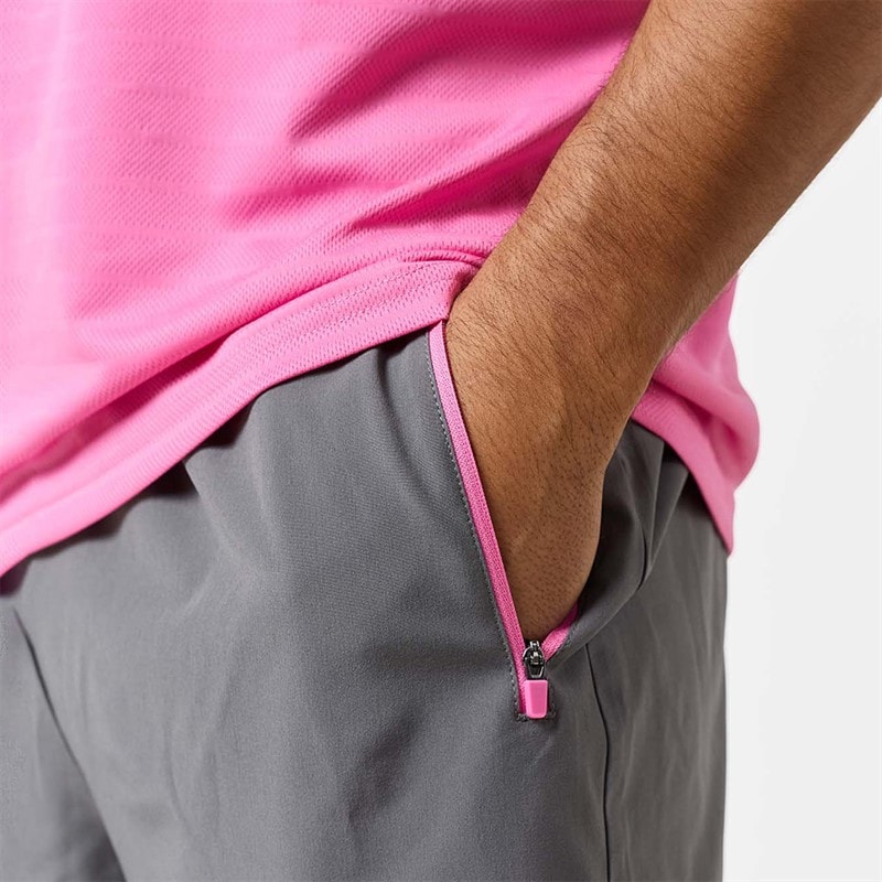 Closure London Mens T-Shirt And Shorts Set Pink/Charcoal - Image 5
