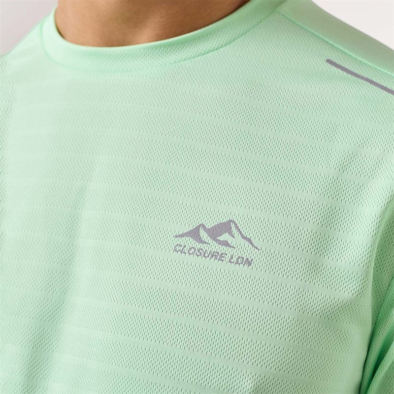 Closure London Mens T-Shirt And Shorts Set Neon Neon Mint/Mid Grey - Image 3