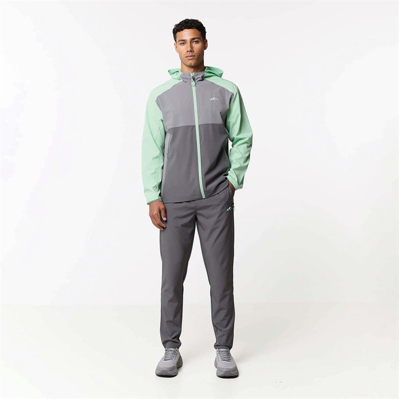 Closure London Mens Tech Tracksuit Charcoal/Neon Mint - Image 1
