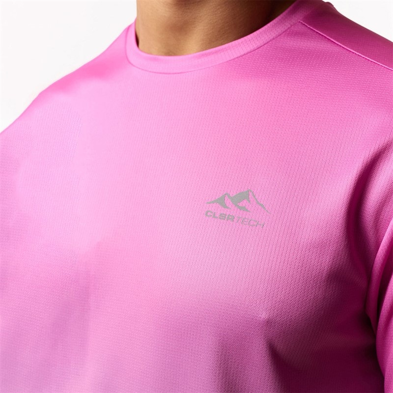 Closure London Mens Ombre Poly T-Shirt Pink/Charcoal - Image 4