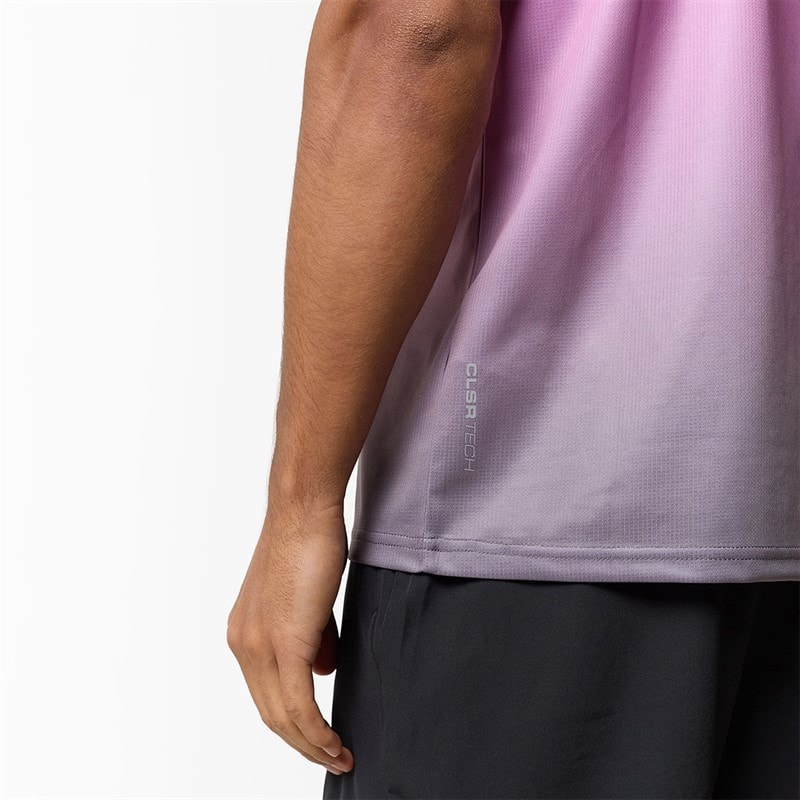 Closure London Mens Ombre Poly T-Shirt Pink/Charcoal - Image 5