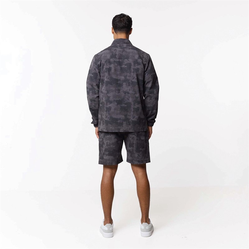 Closure London Mens Ripstop Camo Utility Over-Shirt Black Camo - Image 2