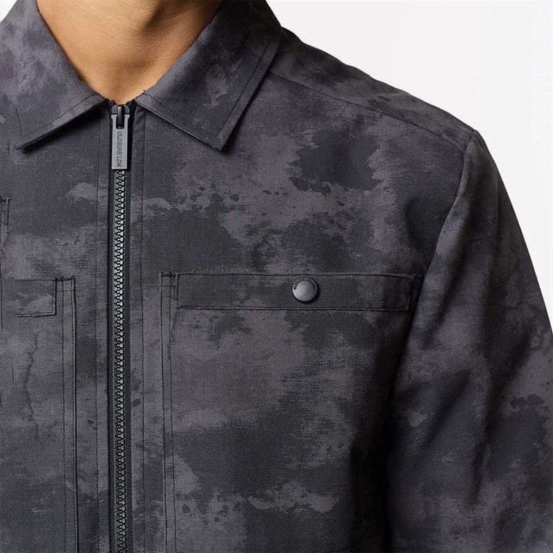 Closure London Mens Ripstop Camo Utility Over-Shirt Black Camo - Image 3