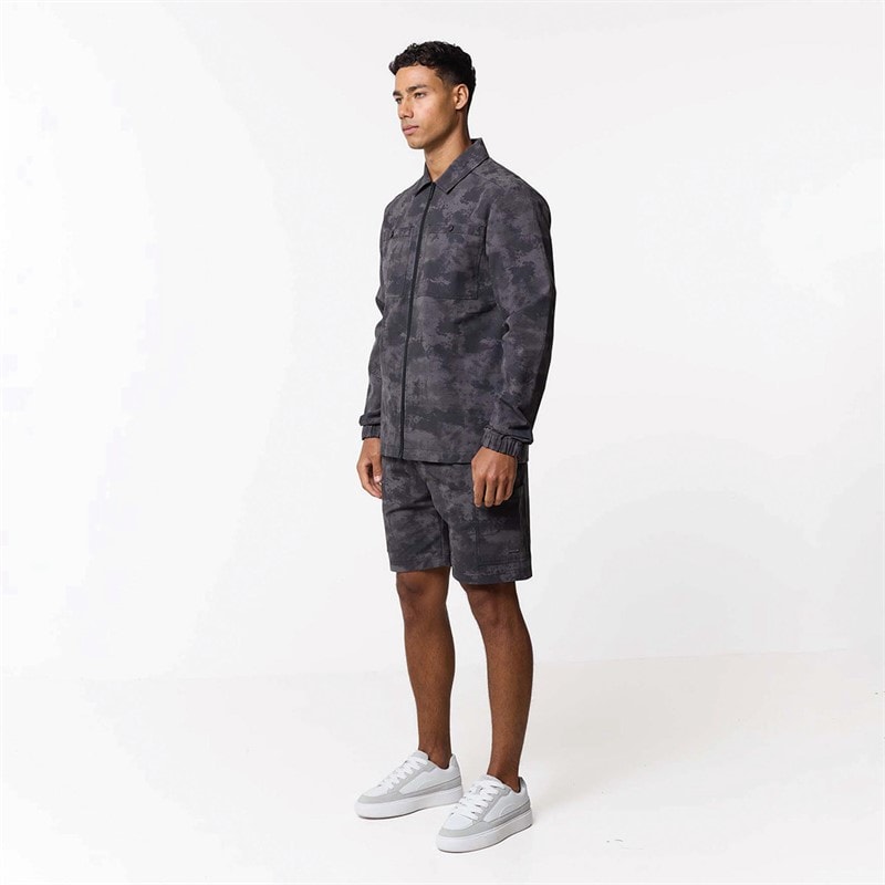 Closure London Mens Ripstop Camo Utility Over-Shirt Black Camo - Image 4