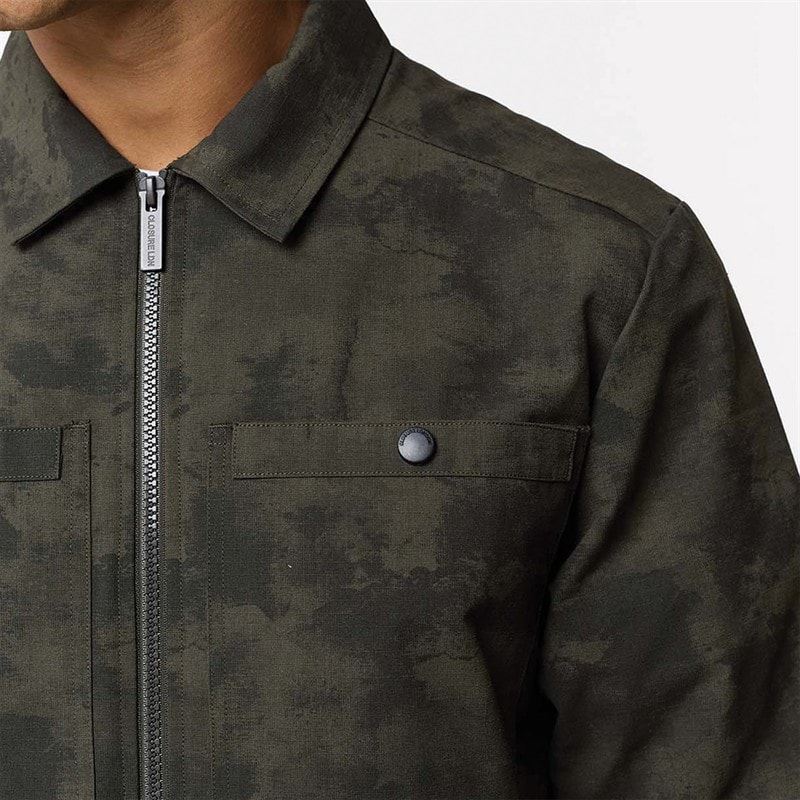 Closure London Mens Ripstop Camo Utility Over-Shirt Khaki Camo - Image 3