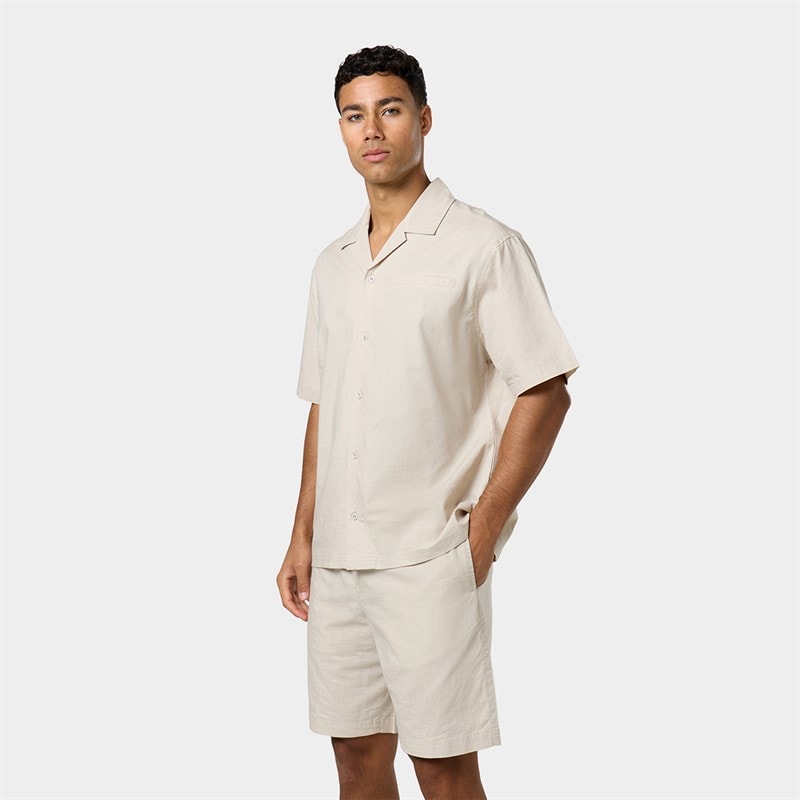 Closure London Mens Linen Shirt Stone - Image 3