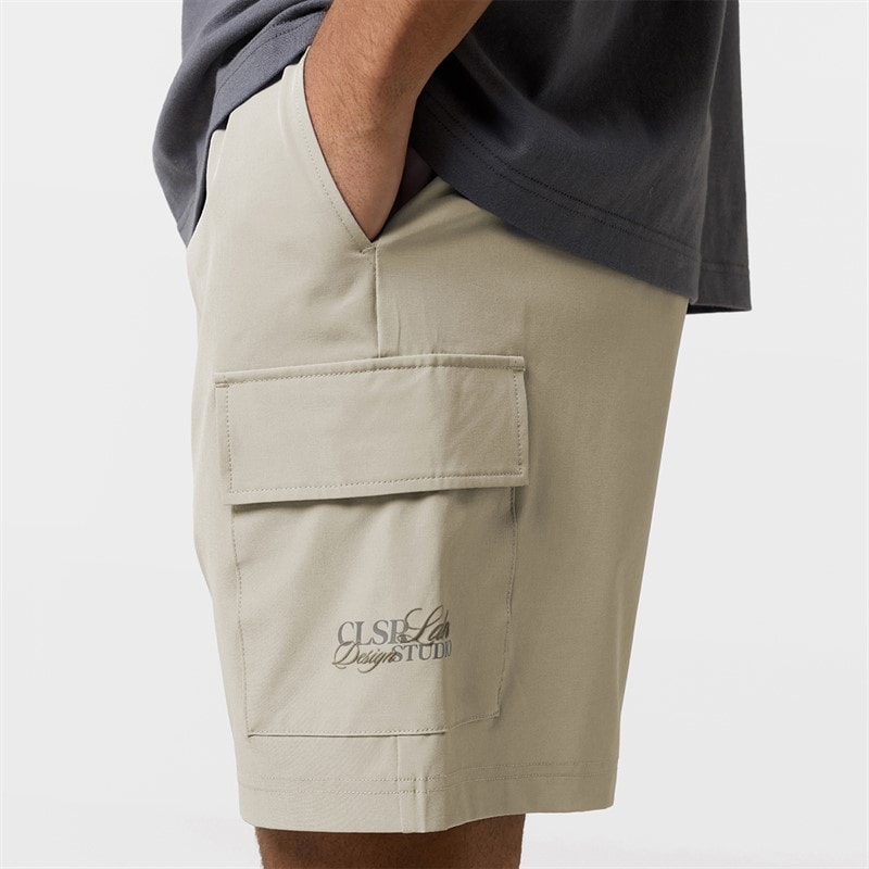 Closure London Mens Studio T-Shirt And Pocket Shorts Set Charcoal/Stone - Image 5